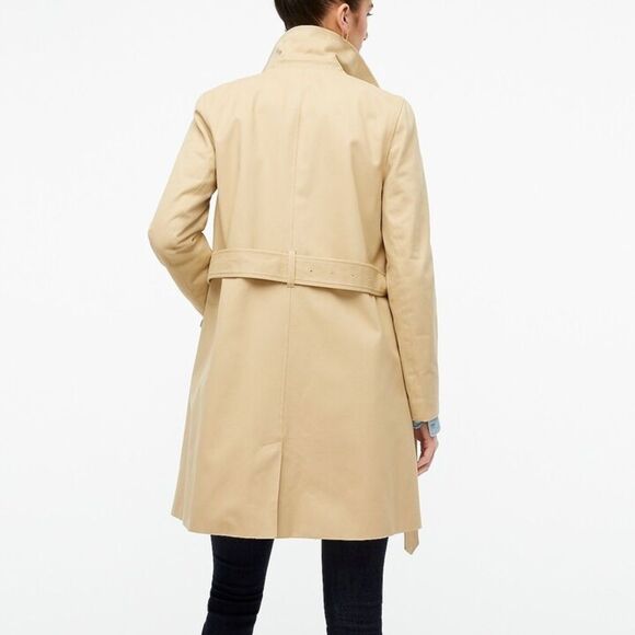 J.Crew Factory Women's Classic Light Khaki Trench Coat - Picture 3 of 13